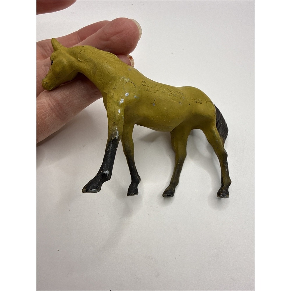 Vintage Durham Industries Miniature 3" Horse Cast Metal Tan Yellow  1976 (#3) - Picture 6 of 8
